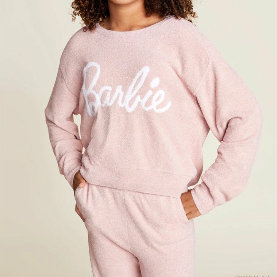 Apparel * | Barefoot Dreams | Cozychic Ultra Lite Youth Barbie Sweatshirt