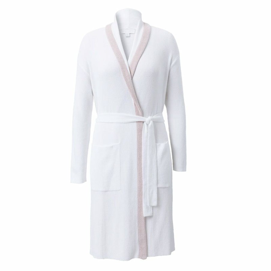 Apparel * | Barefoot Dreams | Cozychic Ultra Lite Tipped Ribbed Short Robe