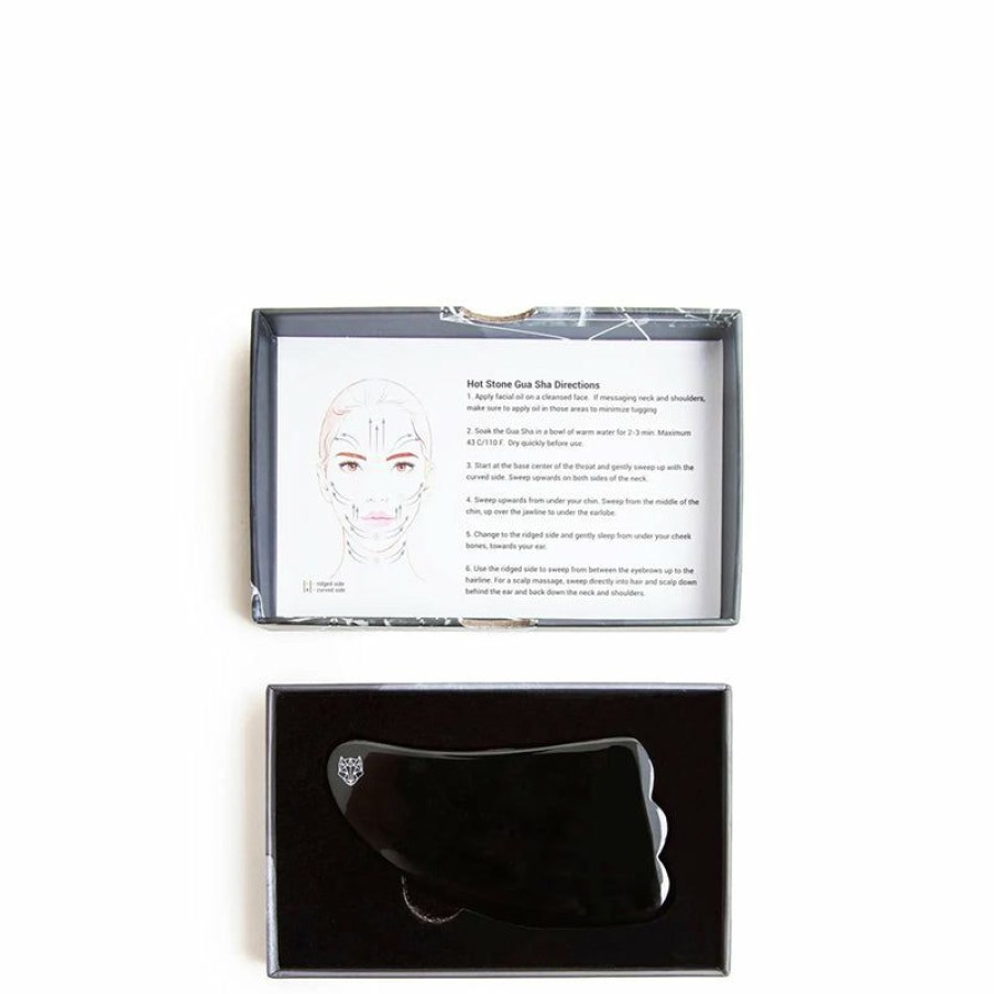 Skincare * | Snow Fox Skincare | Black Obsidian Hot Stone Gua Sha