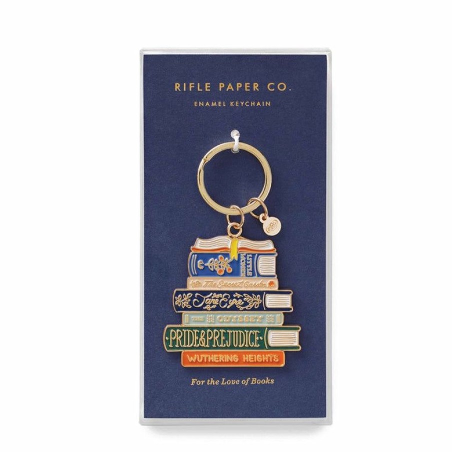 Keyrings * | Rifle Paper Co. | Book Club Enamel Keychain