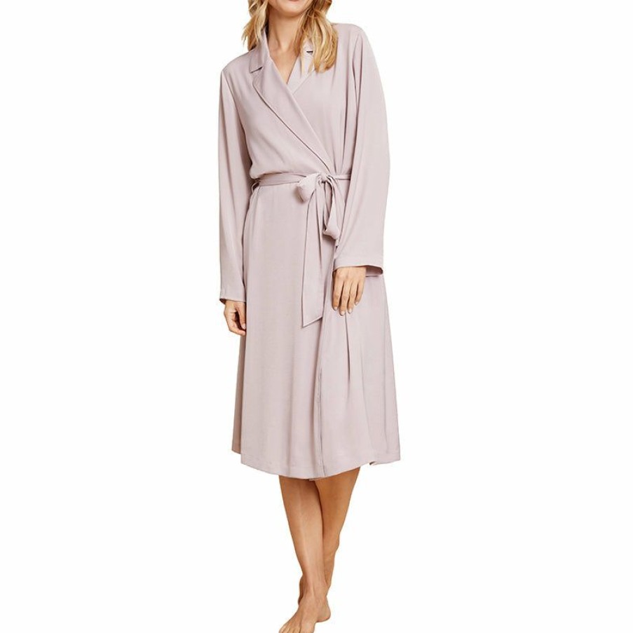 Apparel * | Barefoot Dreams | Washed Satin Notch Collar Robe