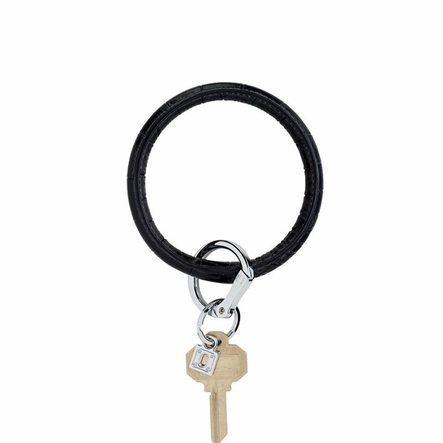 Keyrings * | O-Venture | Big O Key Ring Back In Black Croc